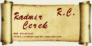 Radmir Čerek vizit kartica